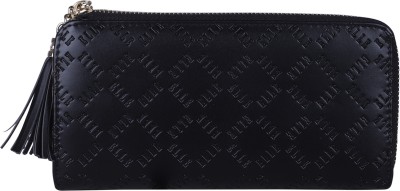 

ELLE Women Casual Black Artificial Leather Wallet(8 Card Slots)