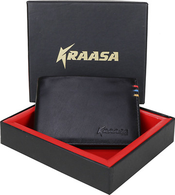 

Kraasa Men Casual Black Genuine Leather Wallet(8 Card Slots)