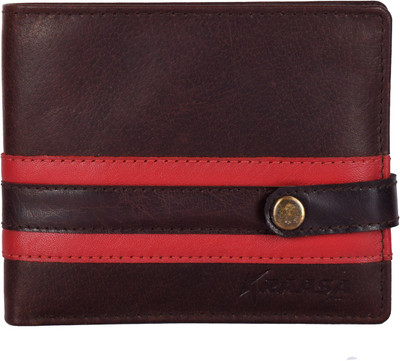 

Kraasa Men Casual Brown, Red Genuine Leather Wallet(5 Card Slots)