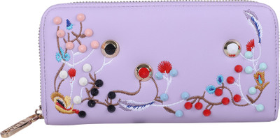 ELLE Women Trendy Purple Artificial Leather Wallet(8 Card Slots)