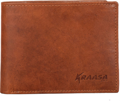

Kraasa Men Formal Brown Genuine Leather Wallet(8 Card Slots)