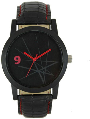 

Glamexy faency Black-Round Leather Watch Watch - For Boys