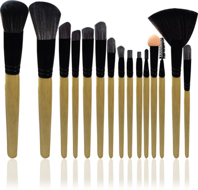 

Adbeni Imported 15PCs Synthetic Wooden Face, Eye, Lip Wallet Makeup Brush Set(Pack of 15)