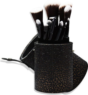 

Adbeni Imported Black Brushes Cylinder Makeup Round Tube Cosmetic Makeup Brushes 12PCs(Pack of 12)