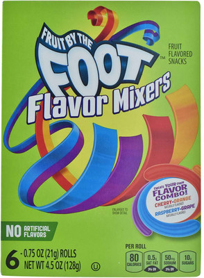 

Fruit by the Foot Fruit Flavored Snacks, Flavor Mixers 6 Rolls - 128g (4.5oz) (6x21g) Fruit Flavour Ribbon Candy