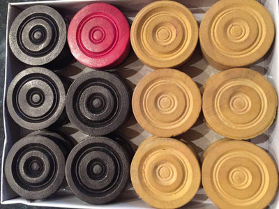 

QUINERGYS ™ Solid Wood Carromen Tournament Grade Original & Branded Carrom Coins Carrom Pawns(Pack of 24)