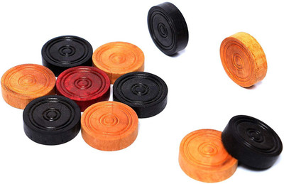 

QUINERGYS ® Striker Top Grade Carrom Coin Set of 24 Coins Sheesham Wood Champion Carrom Pawns(Pack of 24)