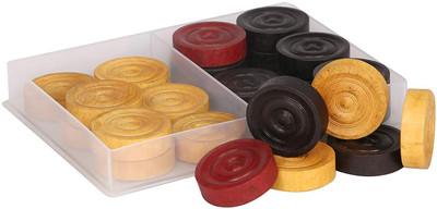

QUINERGYS ® Top Grade "A" Carrom Coin Carrom Board Accessory Approved Carrom Pawns(Pack of 24)