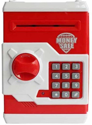 

Shy Products SKY ROULLET Money Safe Kids Savings ATM Bank with Electronic Lock Coin Bank (Red, White) Coin Bank(Red)