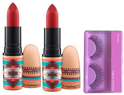

Ultimate Eyelashes, Mac Vibe Tribe Lipstick Hot Mac Red 6 gm (Pack Of 2)(Set of 3)