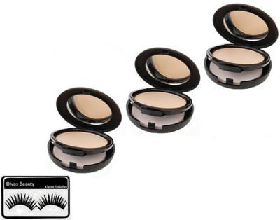 

divas beauty Eyelashes&Mac Studio Fix Powder Plus Compact Pack Of 3(Set of 4)