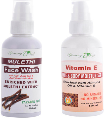 

Glowing Buzz Mulethi Face Wash and Vitamin E Moisturiser(Set of 1)