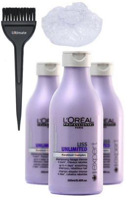 

Ultimate Hair Brush, L'oreal Professional Liss Unlimited Hair Shampoo Set Of 3 With Shower Cap(Set of 5)