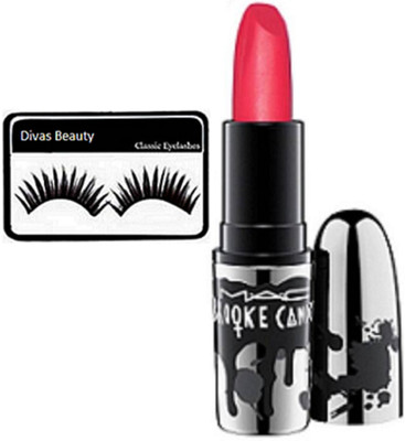 

divas beauty eyelashes & mac Brook candy matte finish lipstick(Set of 2)