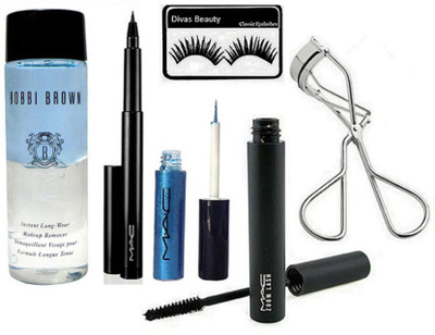 

divas beauty Eyelashes&Bobbi Brown Instant Makeup Remover Liquid ,Pen Eyeliner, Gliter Eyeliner,Zoom Lash Mascara,Eyelashes Curler(Set of 6)