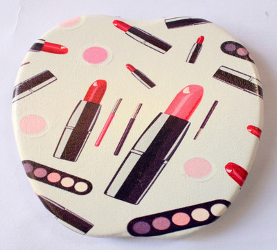 

oramsa Multicolor Lipistick Printed Designer Compact Mirror - Dual Mirror, (Normal and 3x Magnification)