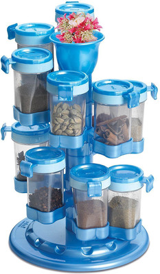 

Global Voice 12 Jar Revolving Cum Spiral Rack Masala Storage Box 1 Piece Spice Set(Plastic)