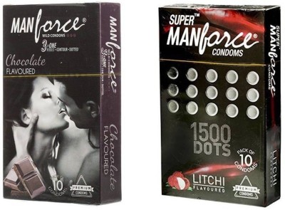 

Manforce CHOCOLATE, LITCHI 20s Combo Pack and free 4 tab (100mg) with every order Condom(Set of 20, 20S)