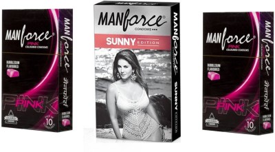 

Manforce PINK BUBBLEGUM,SUNNY EDITION 30s Combo Pack and 4 tab (100mg) with every order Condom(Set of 3, 30S)