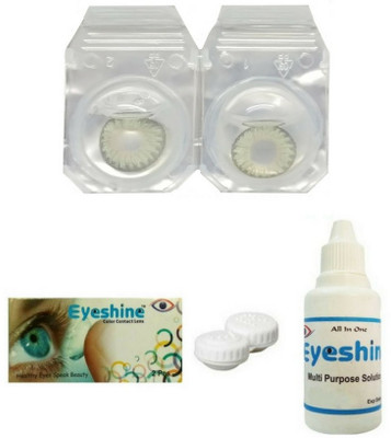

Eyeshine Green Colored Contact Lens 1 Pair with case and solution (0 Power) Monthly Contact Lens(0, GREEN, Pack of 4)