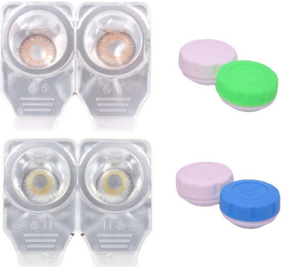 

Choice Empire 2 Pair Zero Power Monthly Contact Lens Without Solution - Brown-Dark Grey Color Lens Monthly Contact Lens(0 dioptres, Brown, Dark Grey, Pack of 4)