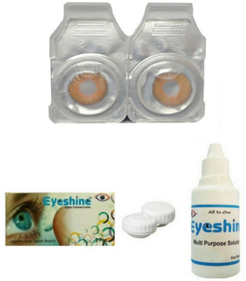

Eyeshine Honey Colored Contact Lens 1 Pair with case and solution (0 Power) Monthly Contact Lens(0, HONEY, Pack of 4)