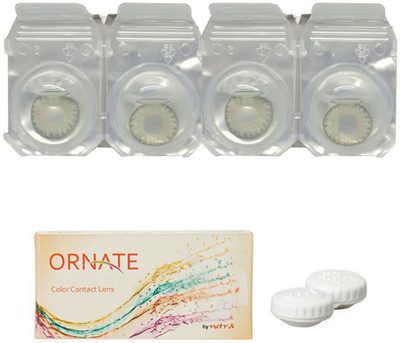 

ORNATE Green Colored Contact Lens 2 Pair with case (0 Power) Monthly Contact Lens(0, Green, Pack of 3)