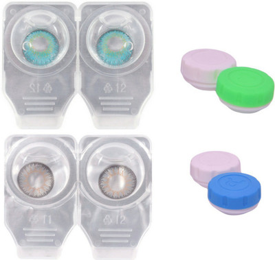 

Choice Empire 2 Pair Zero Power Monthly Contact Lens Without Solution - Aqua-Grey Color Lens Monthly Contact Lens(0 dioptres, Aqua, Grey, Pack of 4)