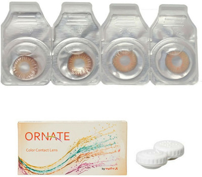 

ORNATE Brown & Honey Colored Contact Lens 2 Pair with case (0 Power) Monthly Contact Lens(0, Brown, Honey, Pack of 3)