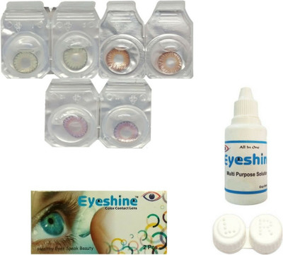 

Eyeshine 3 Pair ( Green, Brown, Turquoise) Zero Power Monthly Contact Lens Monthly Contact Lens(0, Green, Brown, Turquoise, Pack of 3)