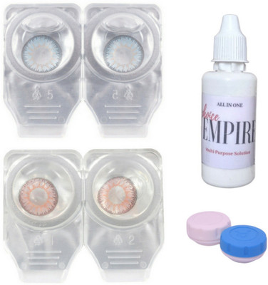 

Choice Empire 2 Pair Zero Power Monthly Contact Lens With Solution - Blue-Pink Color Lens Monthly Contact Lens(0 dioptres, Blue, Pink, Pack of 4)