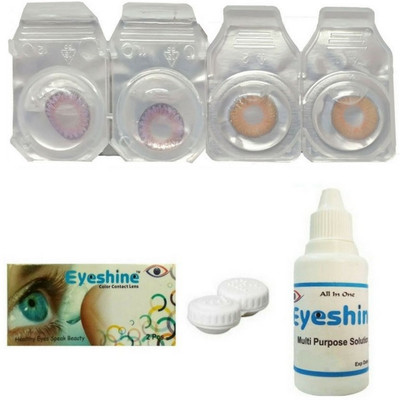 

Eyeshine Violet And Honey Color Contact Lens 2 Pair With Case And Solution(0 Power) Monthly Contact Lens(0, VIOLET, HONEY, Pack of 4)