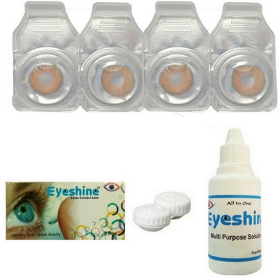 

Eyeshine Honey Color Contact Lens 2 Pair With Case And Solution(0 Power) Monthly Contact Lens(0, HONEY, Pack of 4)