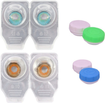 

Choice Empire 2 Pair Zero Power Monthly Contact Lens Without Solution - Aqua-Honey Color Lens Monthly Contact Lens(0 dioptres, Aqua, Honey, Pack of 4)