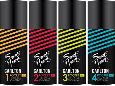 

Sweet Heart Carlton (Pocket Deo - 40 ml x 4) Deodorant Spray - For Men & Women(160 ml, Pack of 4)