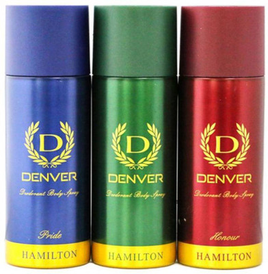 

Denver PRIDE/HAMILTON/HONOUR Body Spray - For Men(495 ml, Pack of 3)