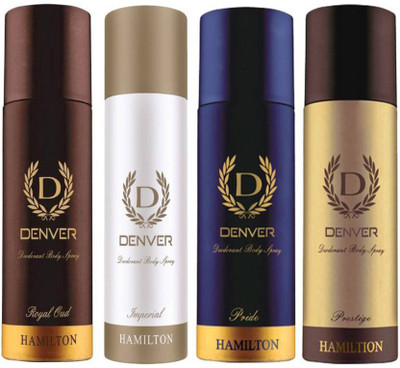 

Denver PRIDE /PRESTAGE / ROYAL OUDH Body Spray - For Men(660 ml, Pack of 4)