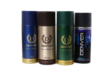 

Denver PRIDE,PRESTAGE,HAMILTON,SPORT Body Spray - For Men(660 ml, Pack of 4)