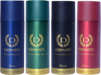 

Denver PRIDE/HAMILTON/CALIBER/HONOUR Body Spray - For Men(660 ml, Pack of 4)