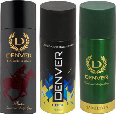 

Denver PRIDE/DEN/HAMILTON Body Spray - For Men(495 ml, Pack of 3)