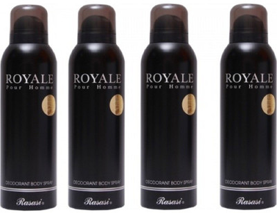 

Rasasi ROYALE BLACK PACK OF 4 Body Spray - For Men(800 ml, Pack of 4)