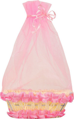 

Styles creation for Gifting Chocklets & Dry fruits Gift Box as Basket Microfibre, Silky Net Cloth Gift Wrapper(White, Pink)
