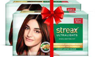 

Streax Ultralights Hair Higlighting Kit Soft Red Hair Color(Soft Red)