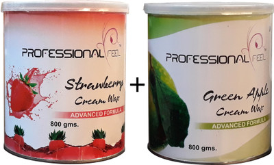 

Professional strawberry cream wax + green apple wax (Combo) advance formula Wax (800 g + 800 g) Pack of 2 Wax(800 g, Set of 2)