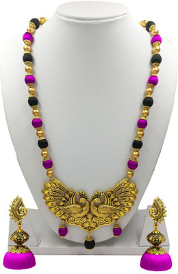 

Jyotis Creations Silk Dori Jewel Set(Multicolor)