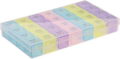 

LS Letsshop 1 week Pill Medicine Tablet Case box Storage Pill Box (Multicolor)033 Medicine Dispenser