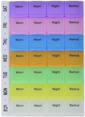 

LS Letsshop Tablet Pill Box Holder Medicine Storage Organizer Case Container (1) Pill Box (Multicolor)022 Medicine Dispenser