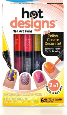 

SS nail art hot design pen - new nail paint decorator (With 6 Glitz & Glam Colors)(Multi color)