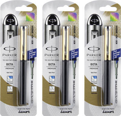 

Parker Beta Prem CT(Systemark) Gold Ball Pen(Pack of 3)
