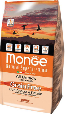 

all4pets Monge Grain Free All Breeds with Duck & Potatoes 12kg 12 kg Dry Dog Food